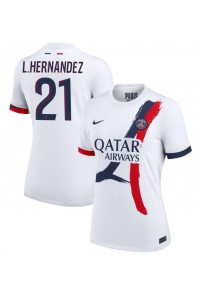 Paris Saint-Germain Lucas Hernandez #21 Voetbaltruitje Uit tenue Dames 2024-25 Korte Mouw